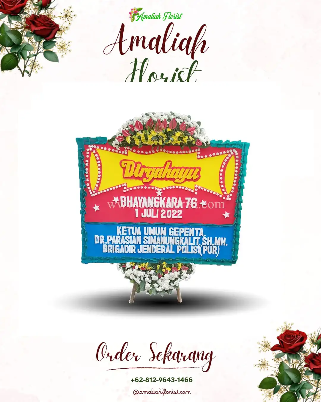 Papan Bunga HUT Ulang Tahun Karet Tengsin